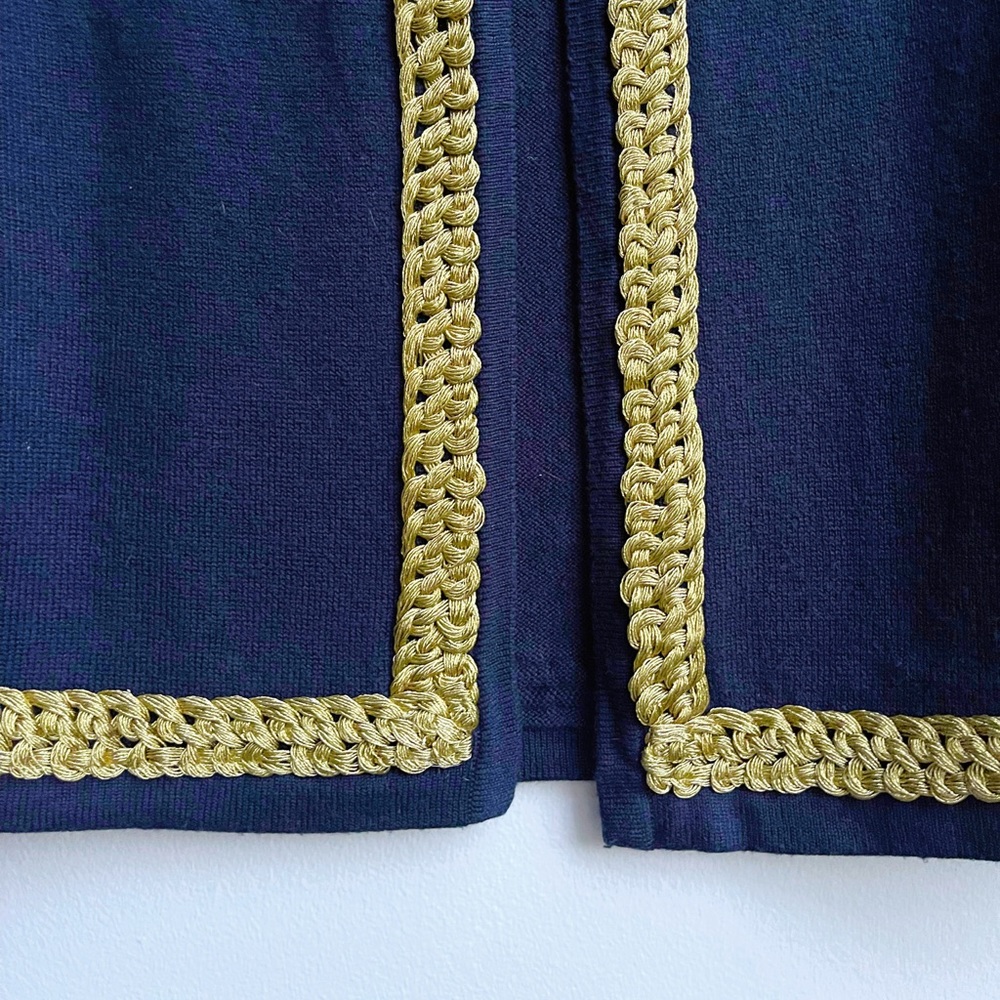French Connection Navy blue cardigan with gold decor - Picture 3 of 5